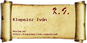 Klepeisz Iván névjegykártya
