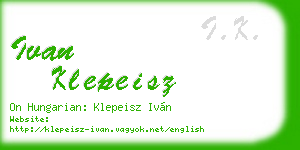 ivan klepeisz business card