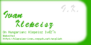 ivan klepeisz business card